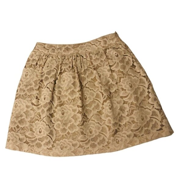 (5‎ for $25) Forever 21 Beige Lace MIni Skirt size XS - Picture 5 of 7
